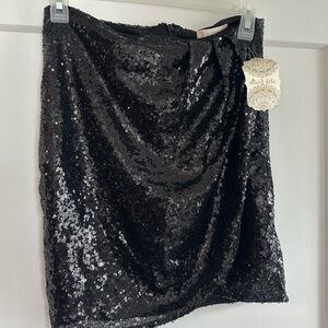 Altar'd State Black Sequin Mini Skirt